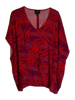 CURATIONS Patterned Shaw or Swimsuit Cover Up, Women’s M, Red Purple, New
